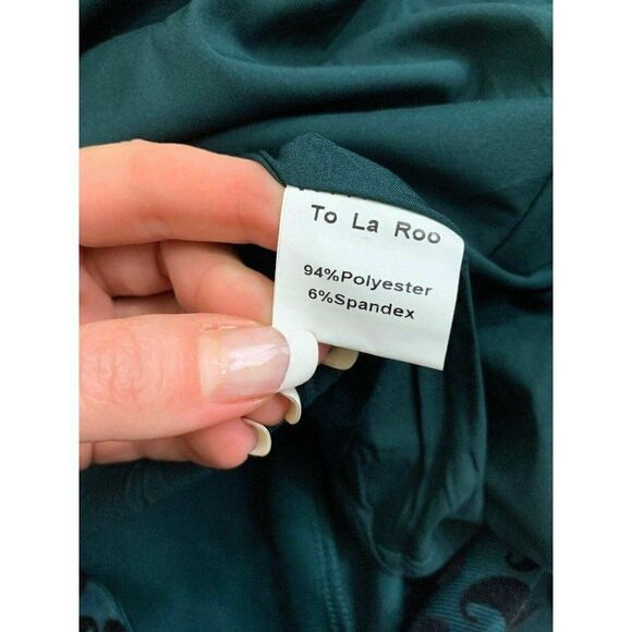 To La Roo Womens New Green Black Velvet Fit Flare Midi Skirt 18 $69 28 in waist - Picture 7 of 7